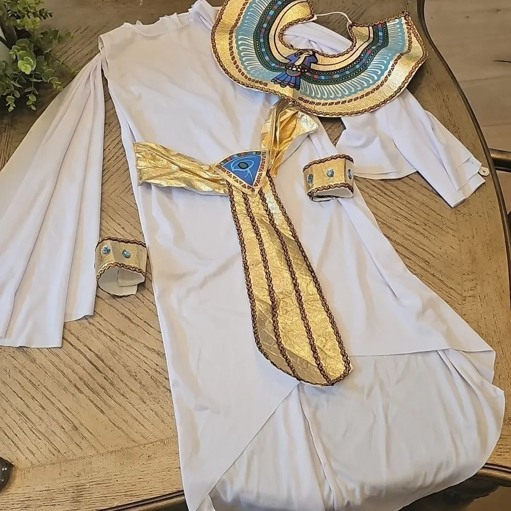 Cleopatra Egyptian Princess Costume White and Gold Size 8/10